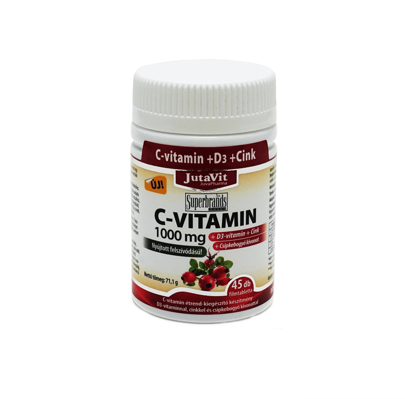 JutaVit Vitamin C 1000 mg Rosehip+D3+Zinc retard film-coated tablets 45x
