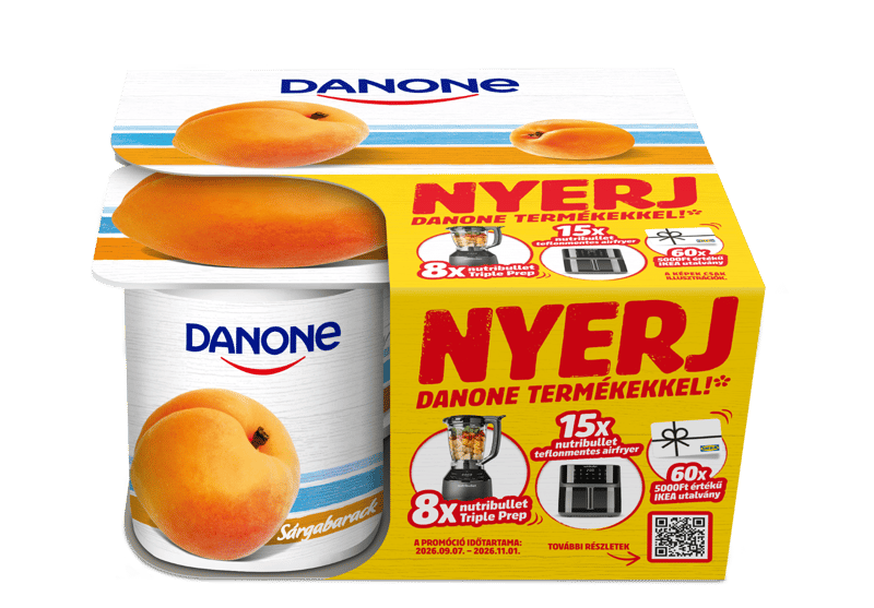 Danone Sárgabarackízű, élőflórás, zsírszegény joghurt (4x125g)