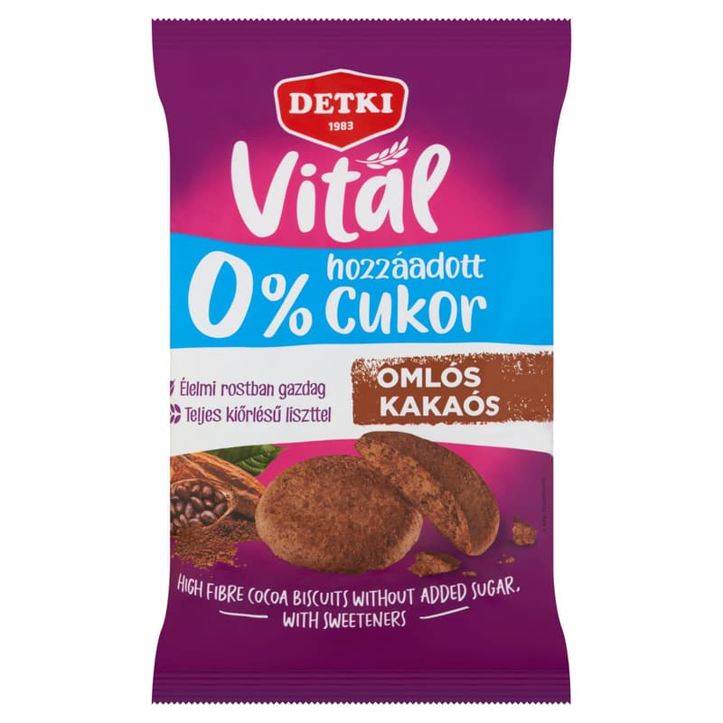 Detki Sweet Cocoa Biscuits without Added Sugar, with Sweeteners 180 g
