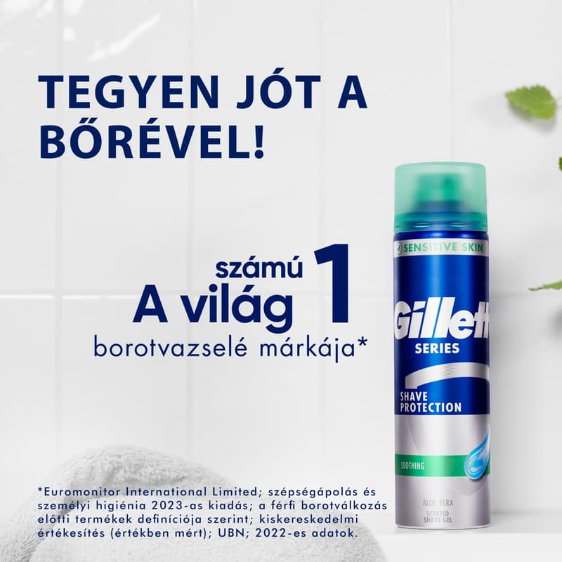 Gillette Series Nyugtató Hatású Borotvazselé Aloe Verával, 200 ml