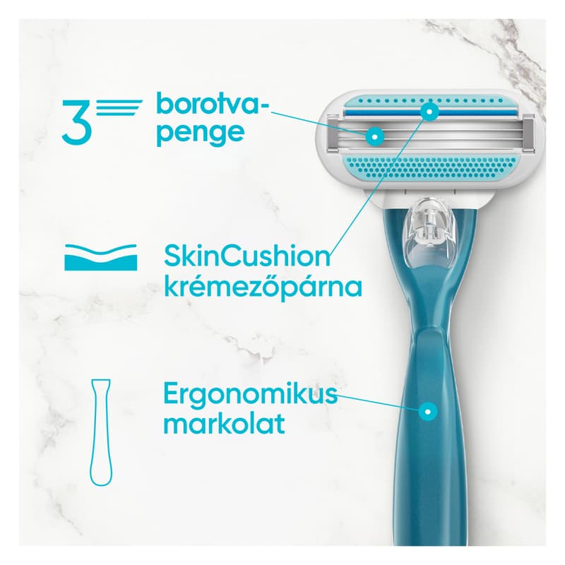 Gillette Venus Smooth Női Borotva 5 db Borotvabetéttel