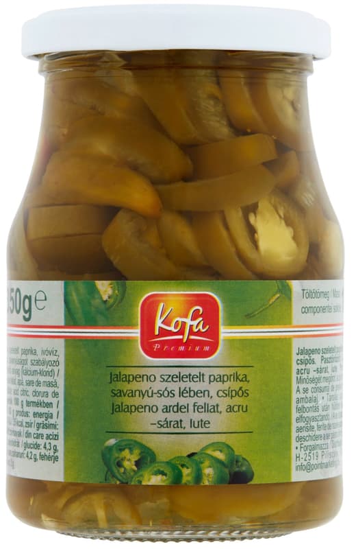 Kofa green jalapeno pepper sliced