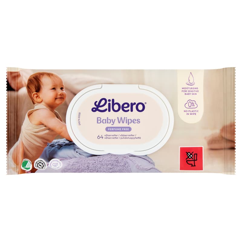 Libero unscented wet wipes with soothing rapeseed oil 4 x 64 pcs