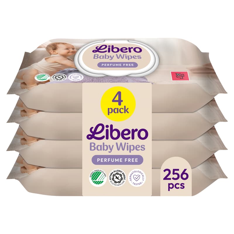 Libero unscented wet wipes with soothing rapeseed oil 4 x 64 pcs