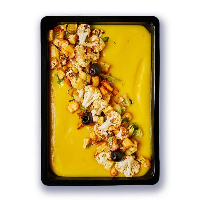 Fruccola Potato Stew with Curry, Baked Cauliflower