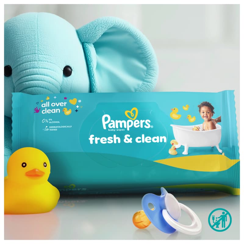 Pampers Fresh Clean Baby Nedves Törlőkendő, 4x80 db, 320 db