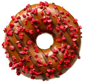 Ring Donut with Raspberry Filling and Raspberry Sprinkles
