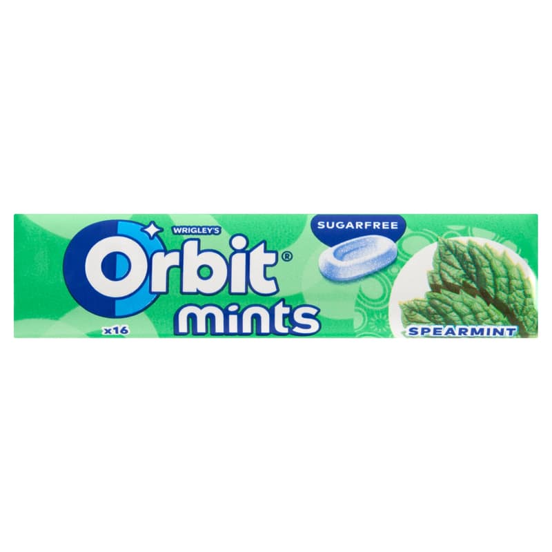 Orbit Mints Spearmint Mint Flavoured Sugar-Free Unfilled Hard Candy with Sweetener