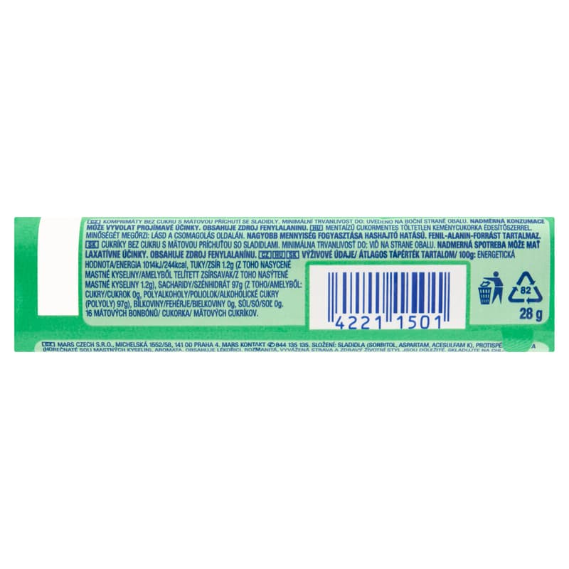 Orbit Mints Spearmint Mint Flavoured Sugar-Free Unfilled Hard Candy with Sweetener
