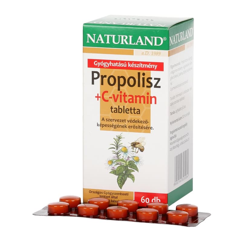 NATURLAND Propolisz+C-vitamin szopogató tabletta 60 db