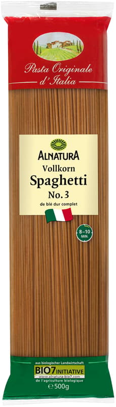 Alnatura BIO Spagetti száraztészta teljes kiőrlésű durumbúzadarából