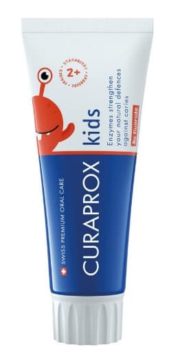 Curaprox Kids Enzyme Toothpaste for kids, strawberry flavoured, fluoride free