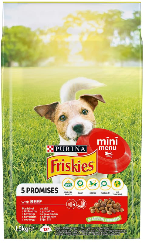 Friskies Mini Menu Dry Dog Food with Beef and Vegetables