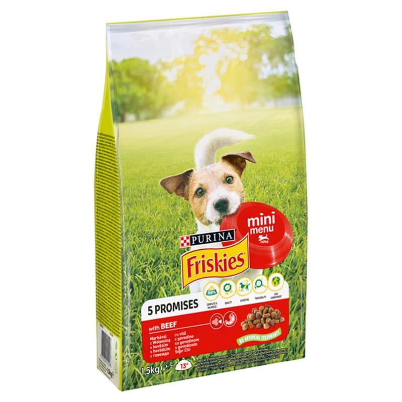 Friskies Mini Menu Dry Dog Food with Beef and Vegetables