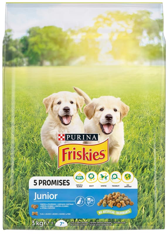 Friskies Junior Dry Dog Food with Chicken, Vegetables and Milk