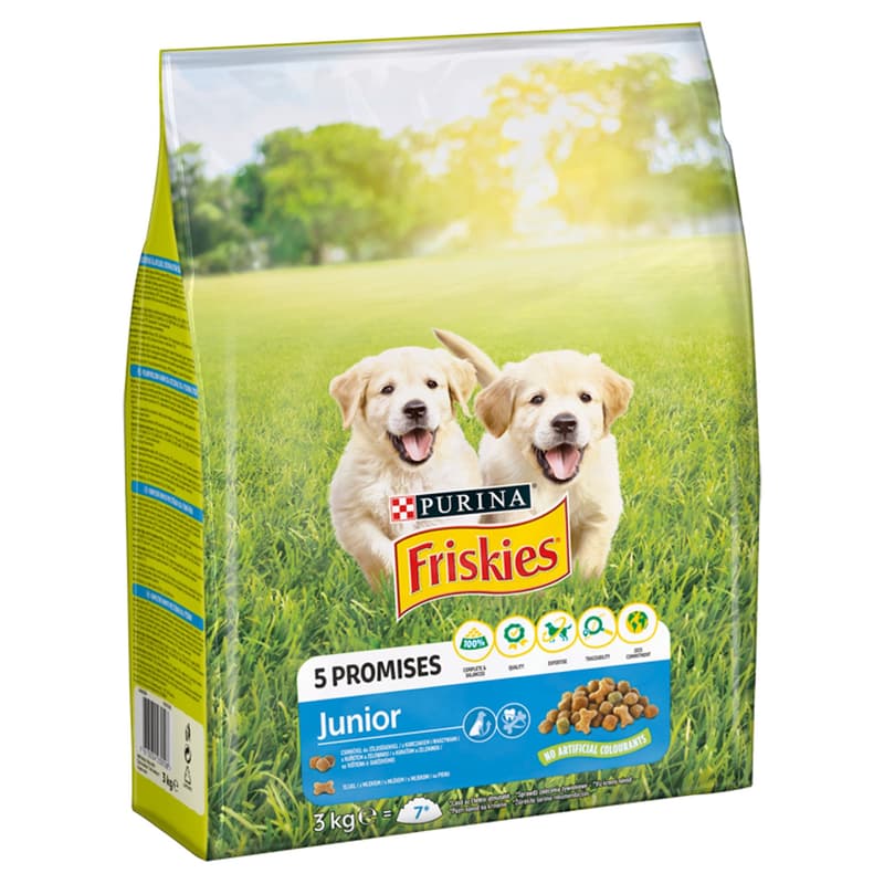 Friskies Junior Dry Dog Food with Chicken, Vegetables and Milk