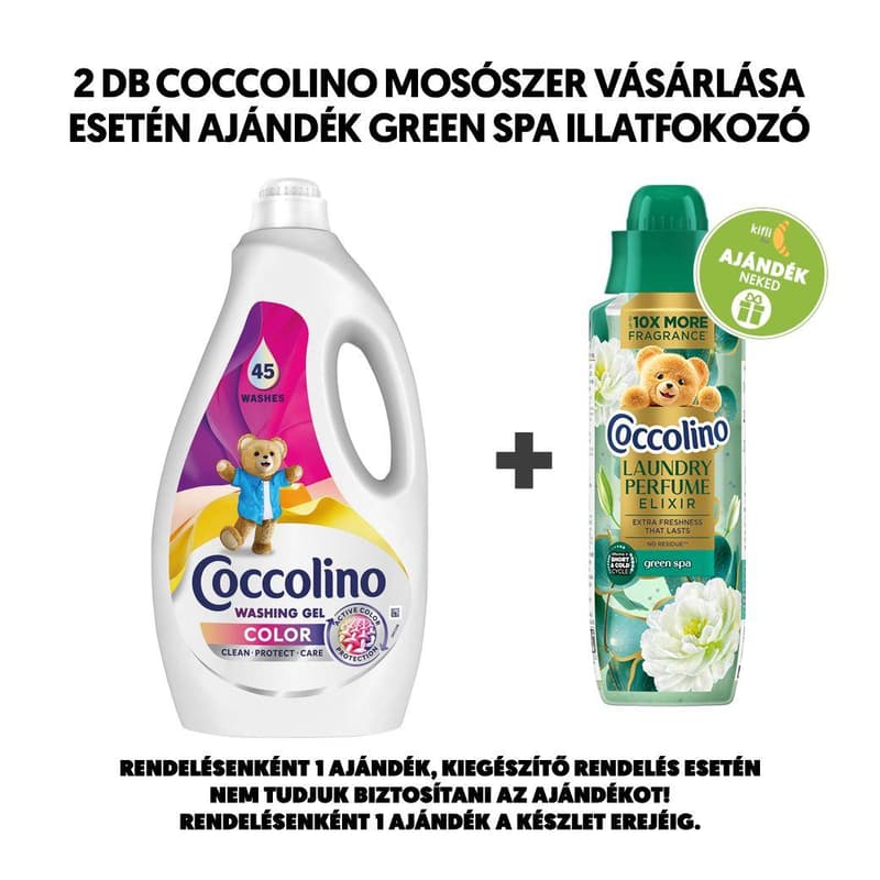 Coccolino Color mosószer színes ruhákhoz, 45 mosás, 1. 8 l