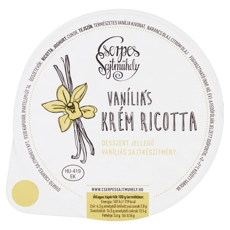 Cserpes Cream Ricotta with Vanilla
