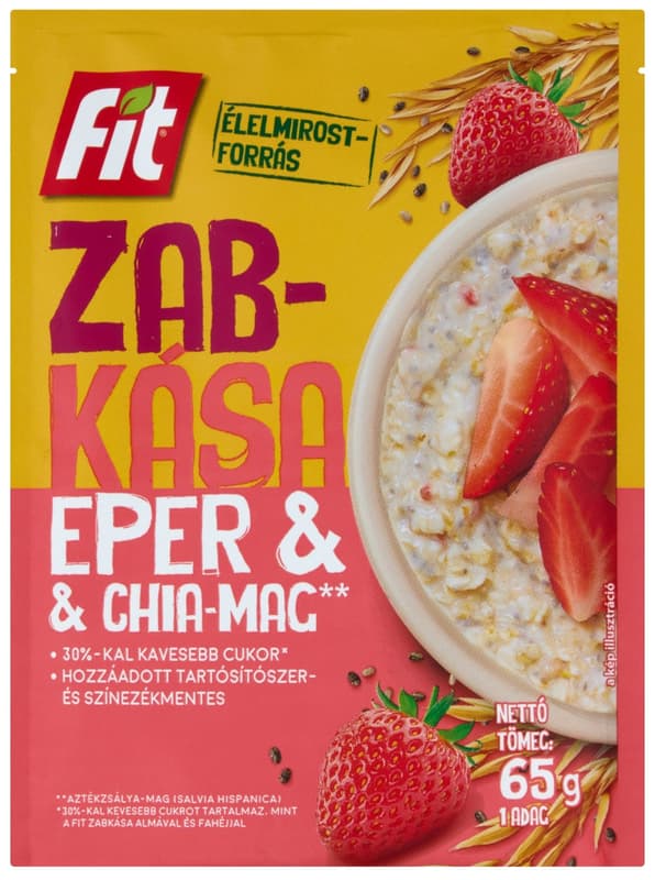 Fit reggeli Zabkása Chia maggal és eperrel