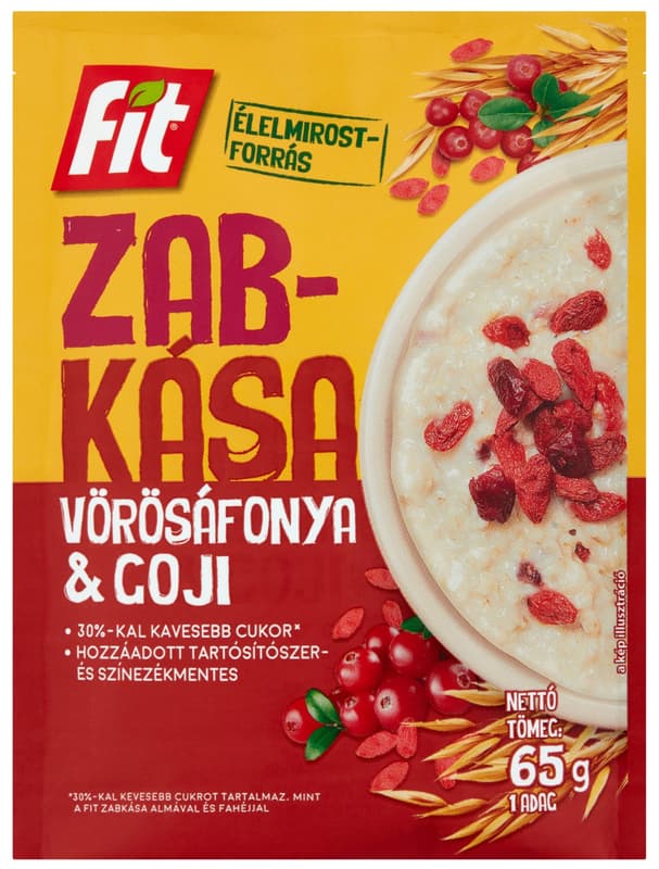 Fit reggeli Zabkása Goji bogyóval és vörösáfonyával