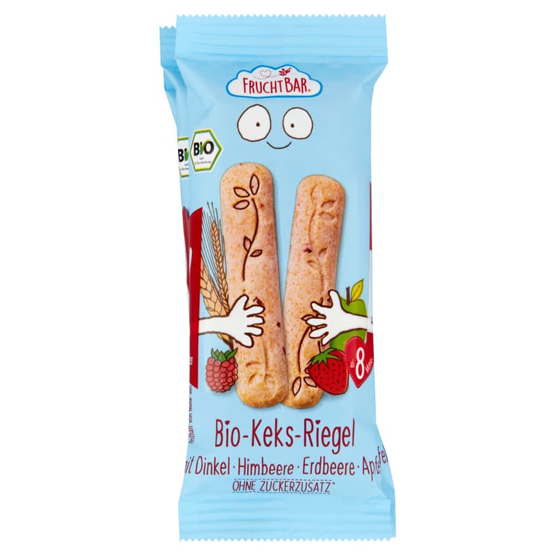FruchtBar Bio Keksz szelet- Tönköly, málna, eper, alma 3*30G 8 hónapos kortól