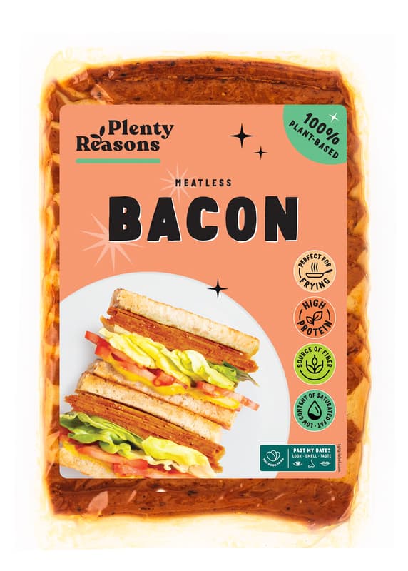 Plenty Reasons Meatless Vegán bacon ízű füstölt szeletek
