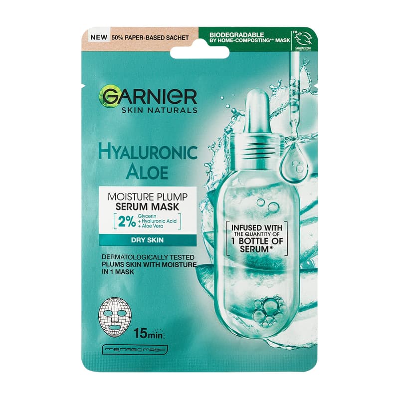 GARNIER SKIN NATURALS TISSUE MASK HYALURONIC ALOE