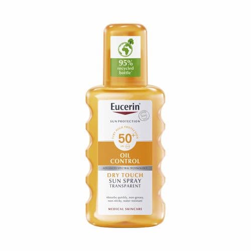 Eucerin Sun Oil Control Dry Touch Színtelen napozó spray SPF50+ 200ml