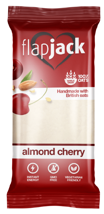 FlapJack Oatmeal Almond-Cherry with white coating