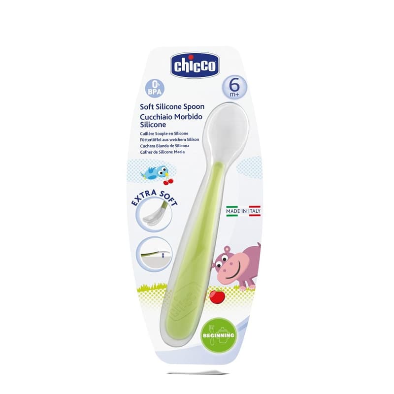 Chicco Soft Silicone Spoon 6M+ green