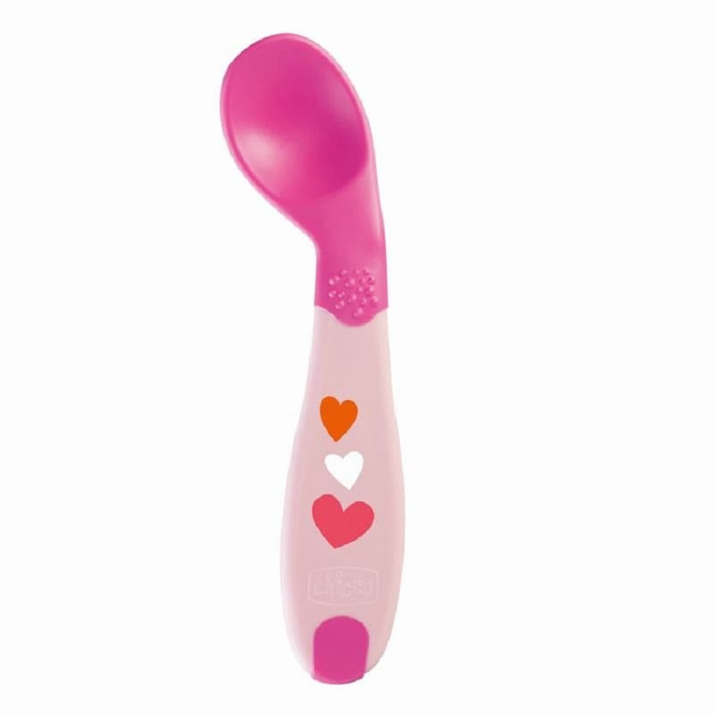 Chicco "Első kanalam" puha felületű etetőkanál 8m+ rózsaszín