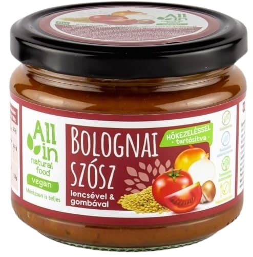 ALL IN Natural Bolognese sauce with lentil and mushroom