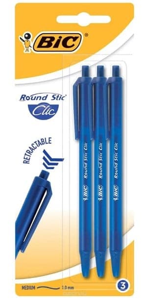 BIC Round Stic Clic Ballpoint Blue