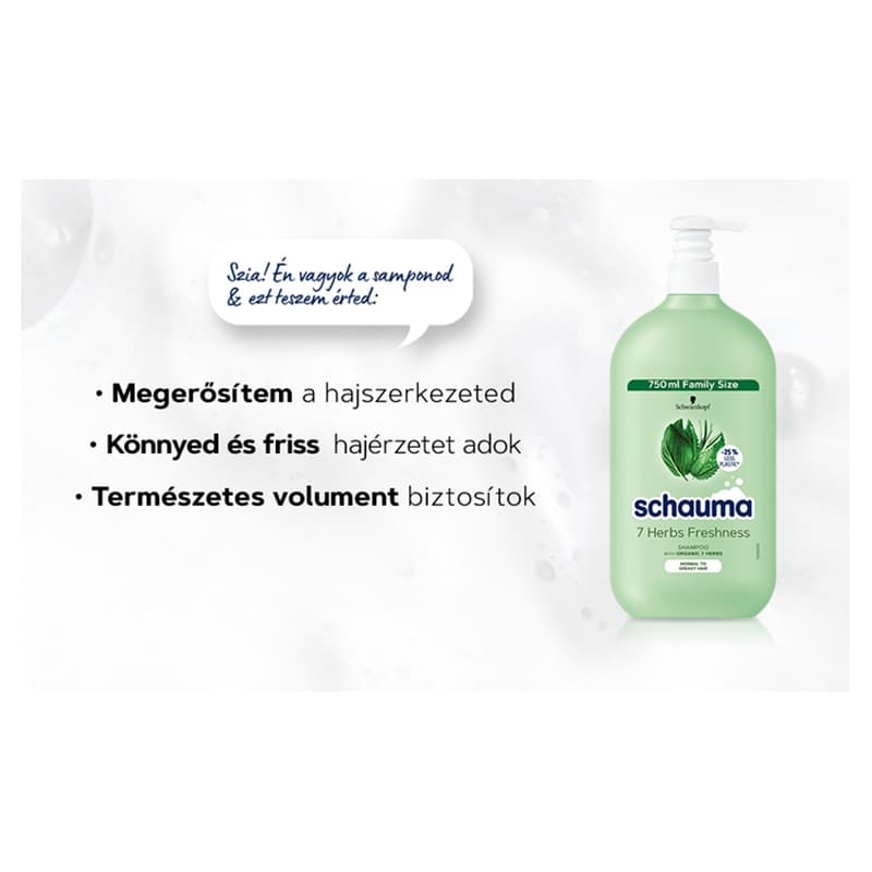 Schauma sampon 7 gyógynövény (lelapulás ellen, zsíros hajra)