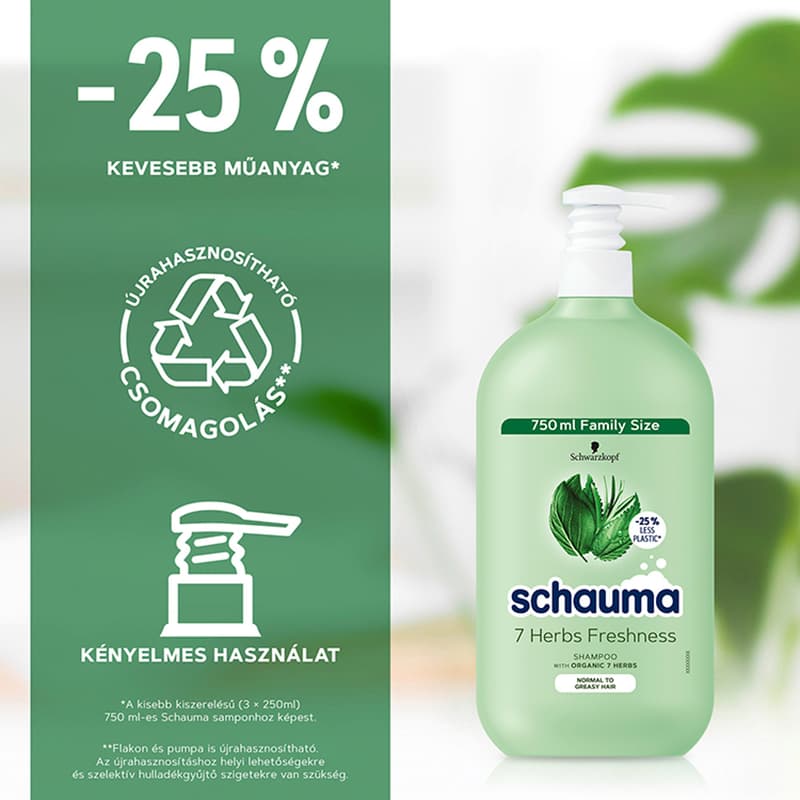 Schauma sampon 7 gyógynövény (lelapulás ellen, zsíros hajra)