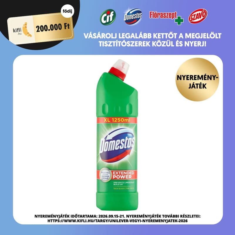 Domestos Extended Power Pine Fresh thick disinfectant cleaner 1250 ml