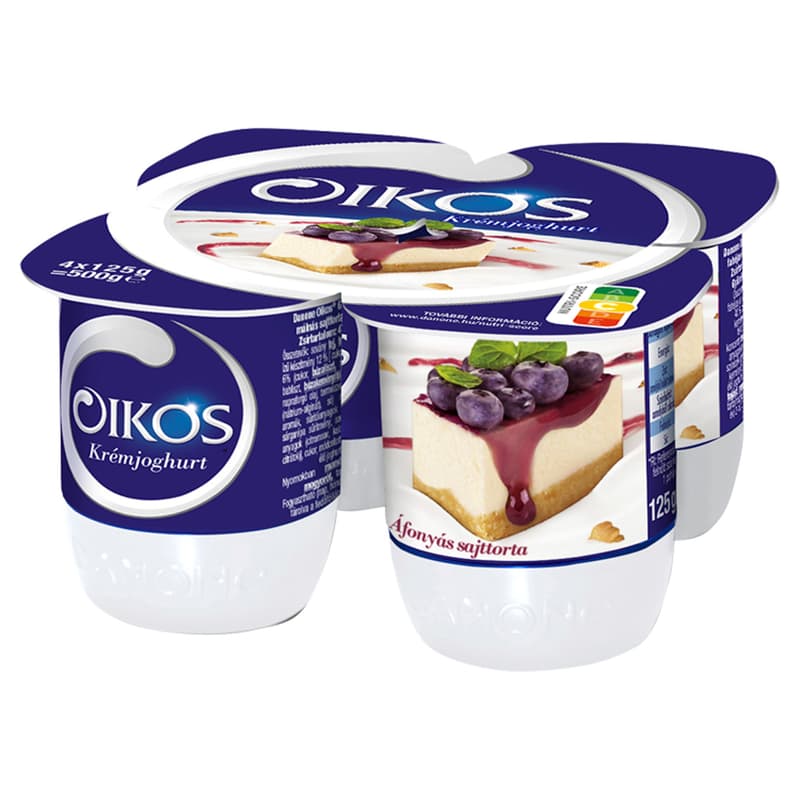 Danone Oikos Görög élőflórás áfonyás sajttorta ízű krémjoghurt (4x125g)