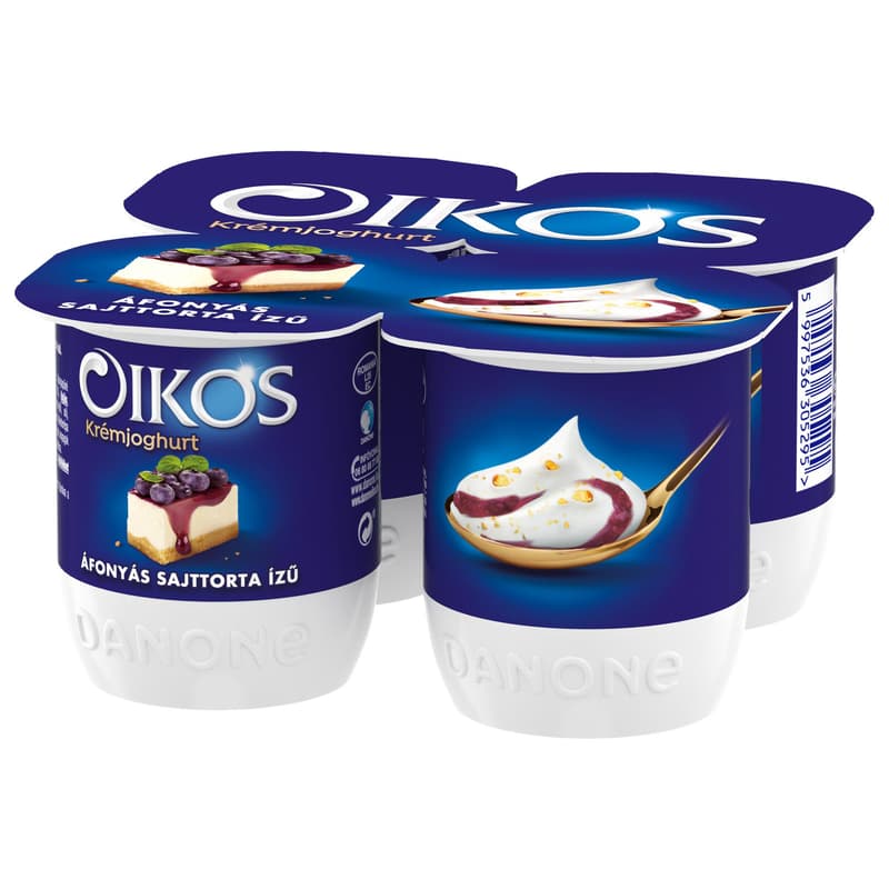Danone Oikos Görög élőflórás áfonyás sajttorta ízű krémjoghurt (4x125g)