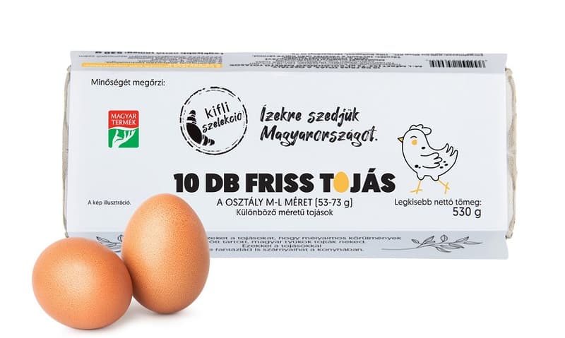 "A" minőségűKifli Szelekció Mélyalmos Tojás "M/L" méretű (10 darab)