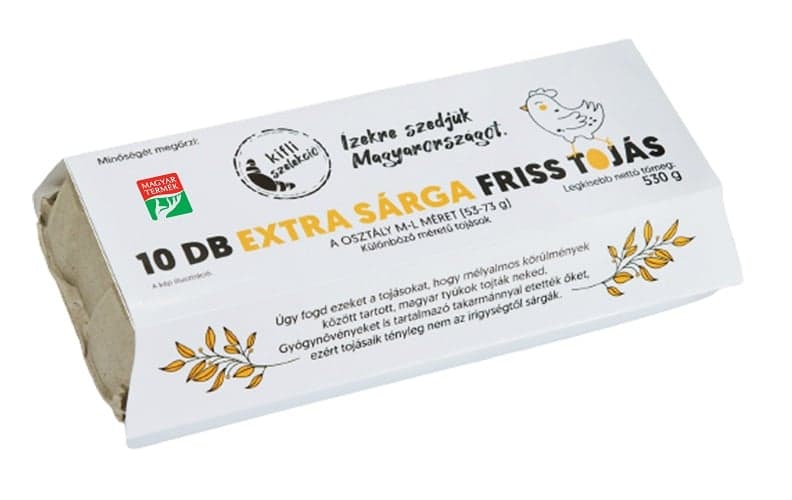 Kifli Szelekció "A" osztályú, Extra sárga friss tojás, mélyalmos "M/L" (10 darab)