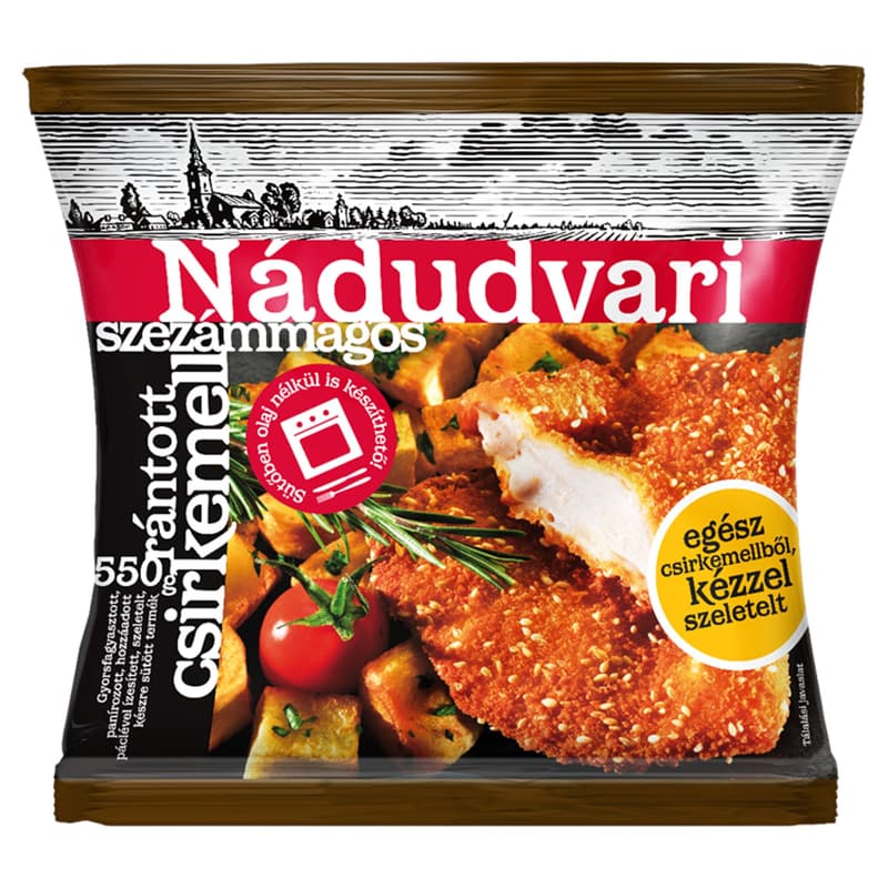 Nádudvari fried chicken breast with sesame seeds