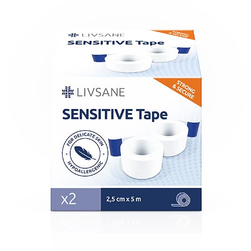 Livsane Sensitive adhesive plaster 5mx2,5cm 2x