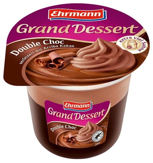 Ehrmann Grand dessert double chocolate pudding with whipped cream