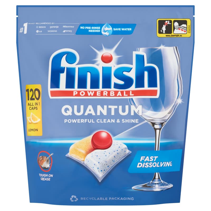 Finish washing tablets quantum 120 lemon
