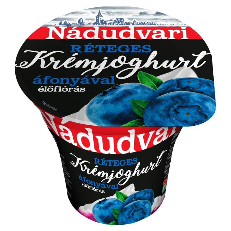 Nádudvari élőflórás, réteges krémjoghurt áfonyával