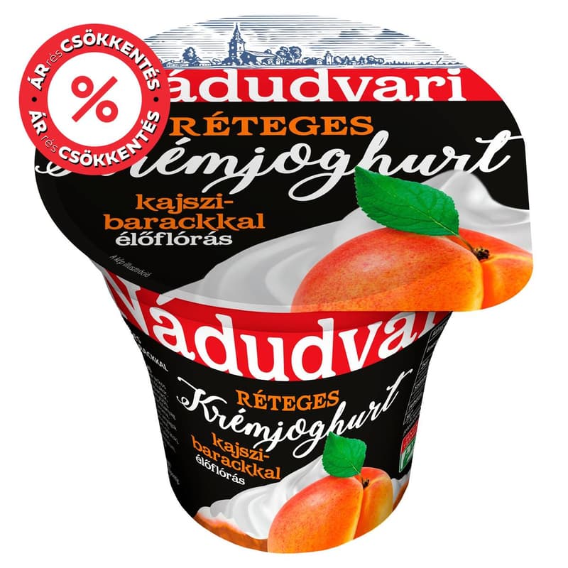 Nádudvari élőflórás, réteges krémjoghurt kajszibarackkal