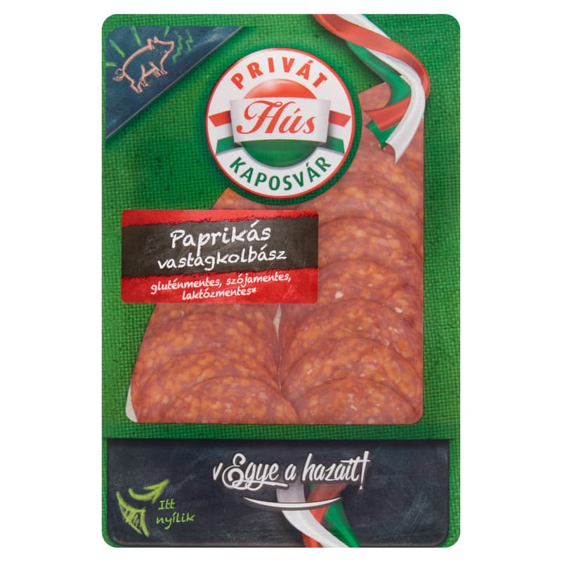 PrivatHús thick sausage with paprika sliced