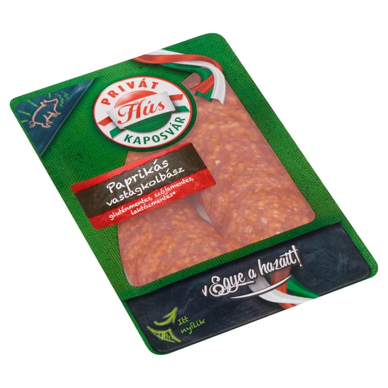 PrivatHús thick sausage with paprika sliced