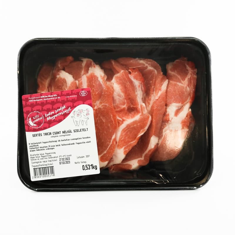 Pork collar, boneless, sliced