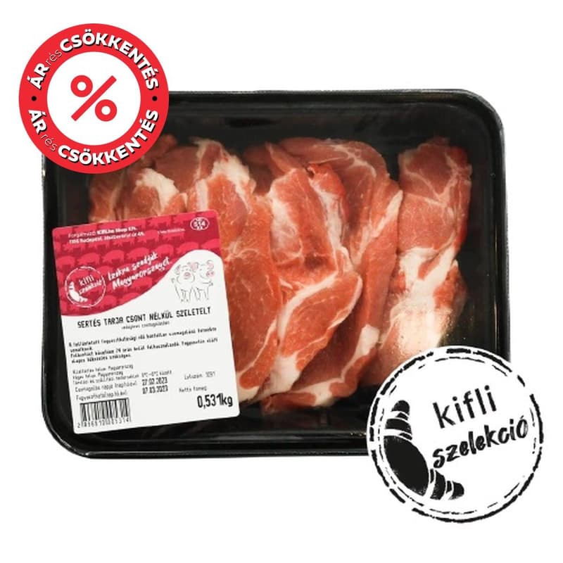 Pork collar, boneless, sliced